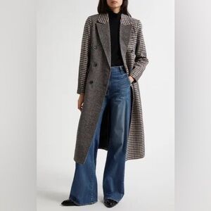 Avec Les Filles Mixed Houndstooth Check Coat - NWOT